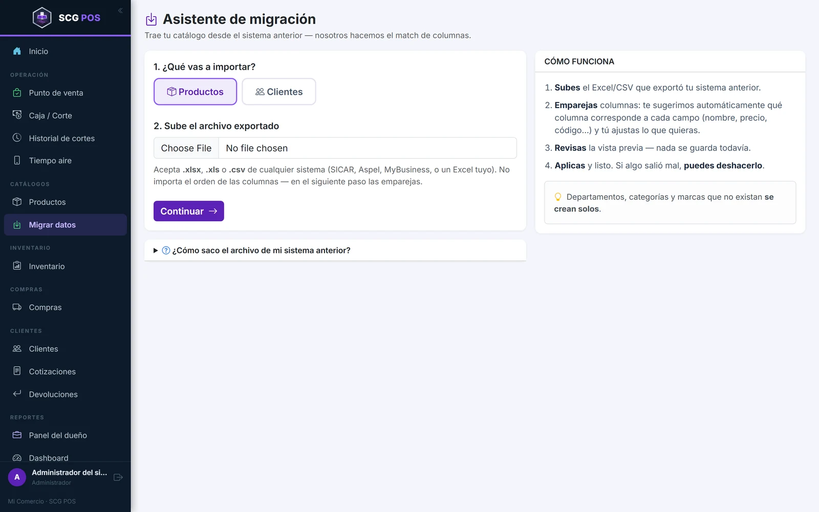 Asistente de migración